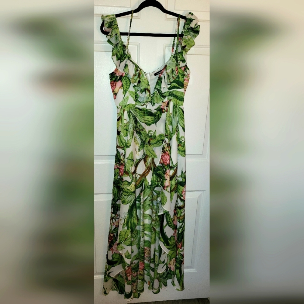 Floral Green Maxi Dress